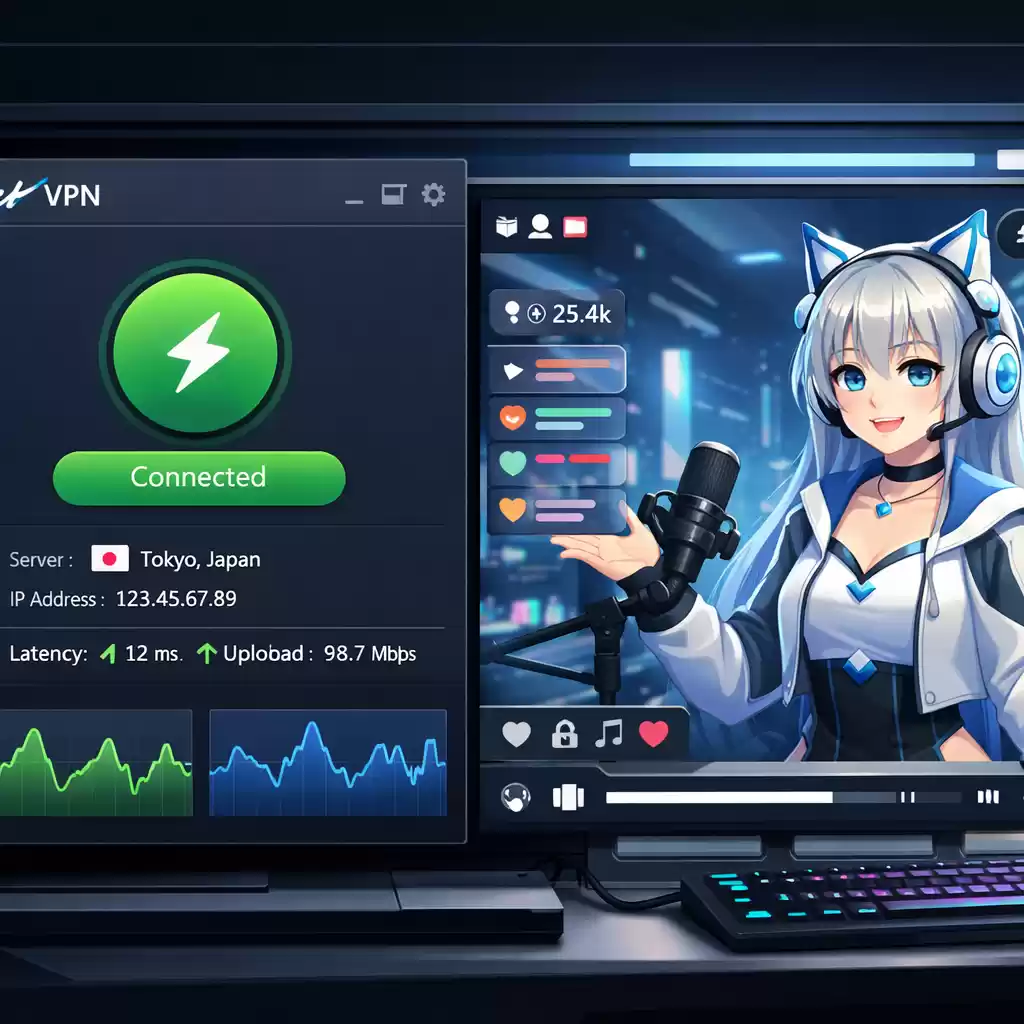 上网加速器还能加速虚拟偶像直播？快连低延迟实测