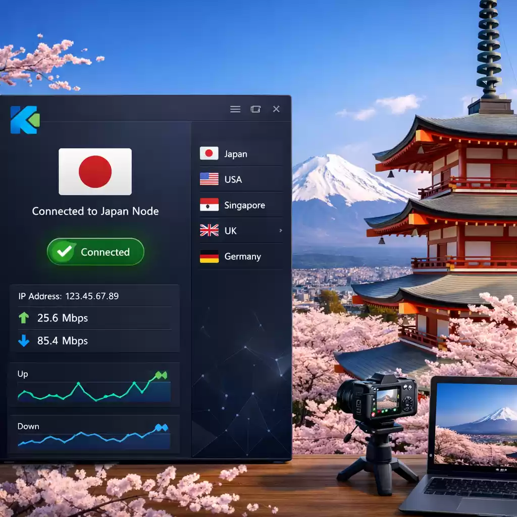 快连全球加速器在日本节点实测:樱花季也能流畅直播