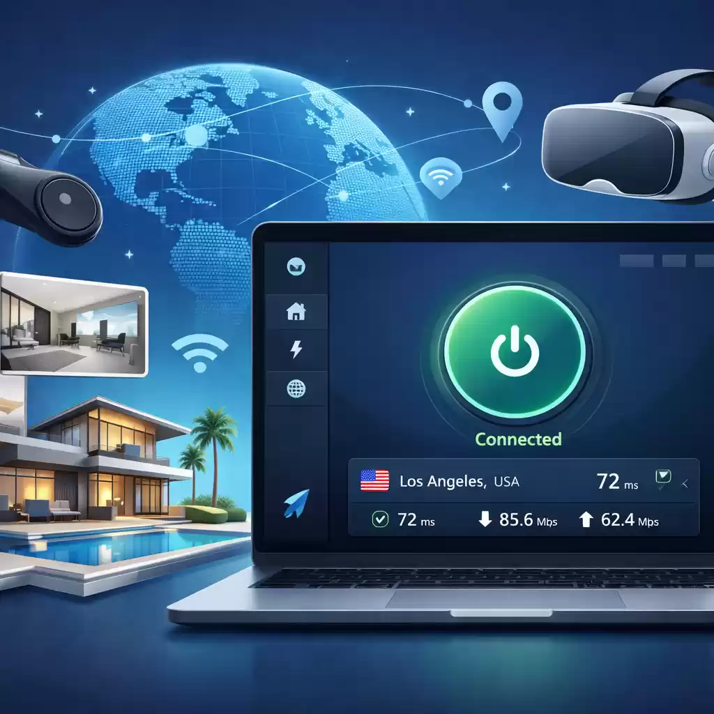 快连加速器让海外房产VR看房不再卡成PPT