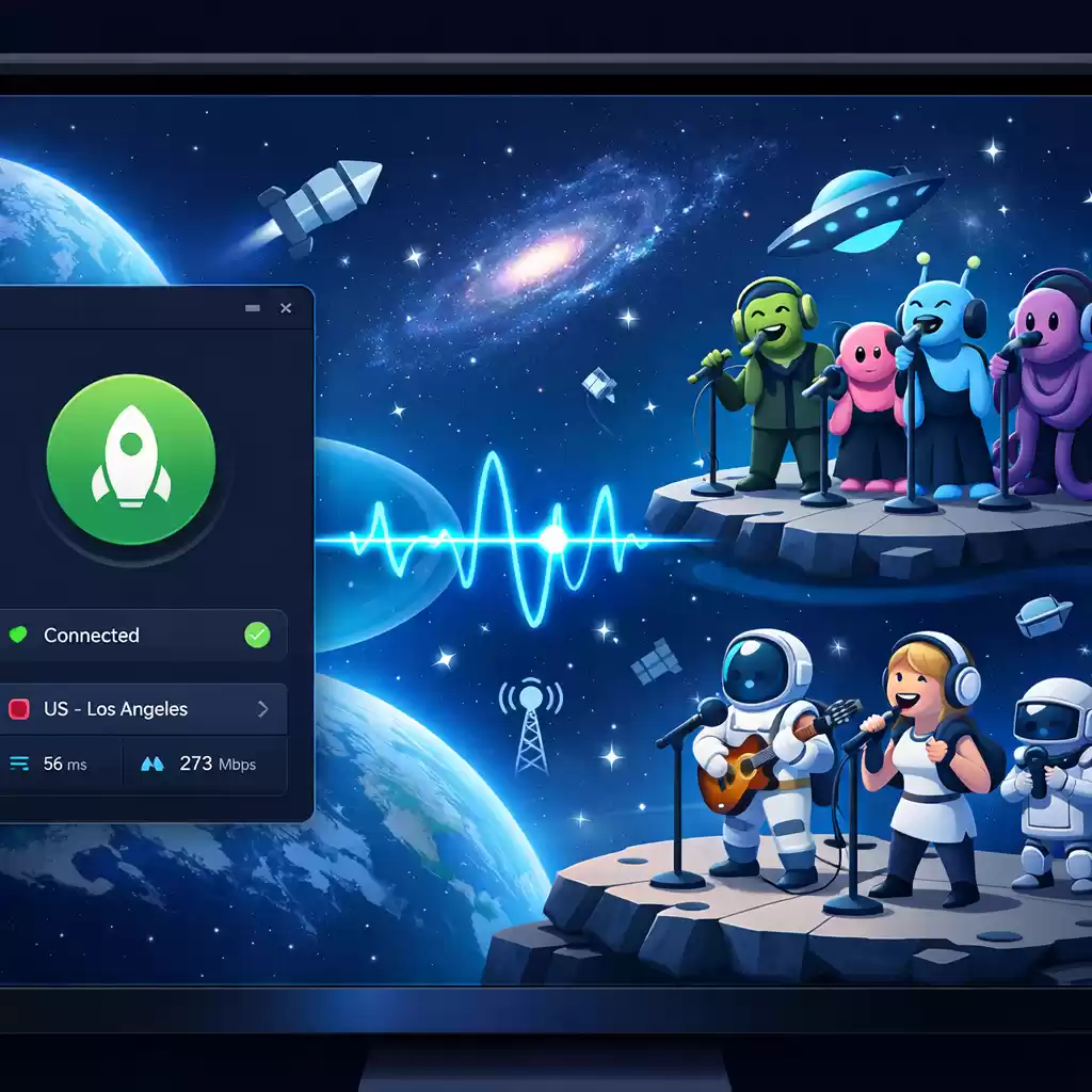 快连加速器让海外银河系合唱团同步演唱