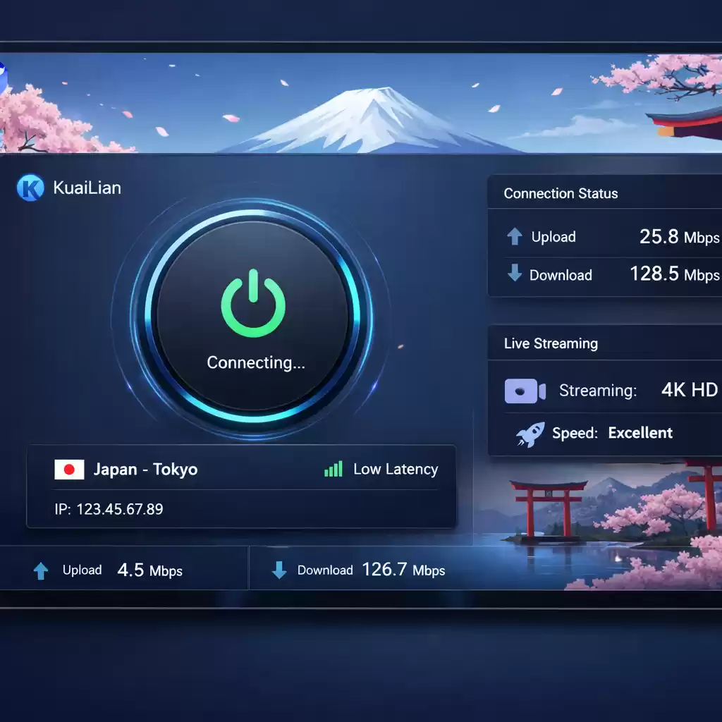 快连全球加速器在日本节点实测：樱花季也能流畅直播